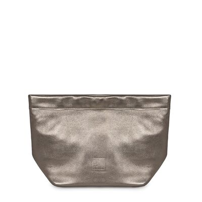 Leandra bronze gold leather Mini Paper bag