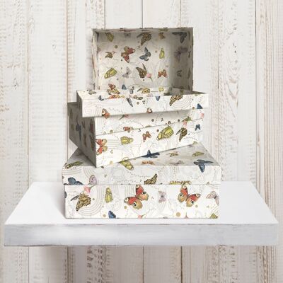 Set of 3 rectangular boxes - Da Vinci Butterflies