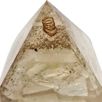 Pyramide de guérison Orgone Reiki, sélénite, 7,5 cm 2