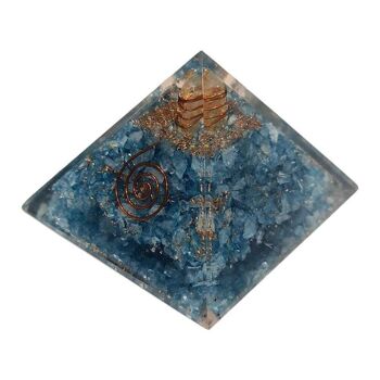 Pyramide de guérison Orgone Reiki, turquoise (howlite teinte), 7.5Cm 2