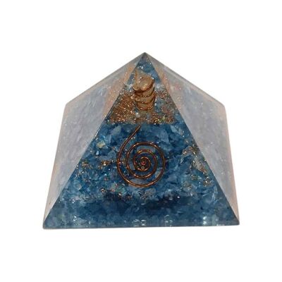 Pirámide curativa de Orgone Reiki, turquesa (howlita teñida), 7.5cm