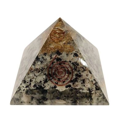 Orgone Reiki Healing Pyramid, Moonstone, 7.5cm