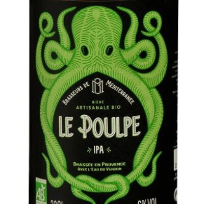 Organic Artisanal IPA Beer from Provence Le Octopus 33cl