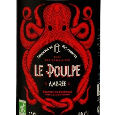 Organic AMBREE Beer from Provence Le Octopus 33cl