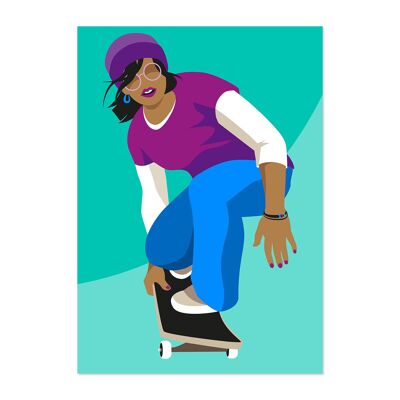 A4 picture Skatergirl for children and teenagers