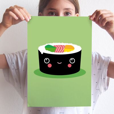 Imagen A4 de Sushi Maki para la guardería