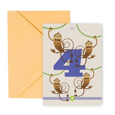 Fourth birthday greeting card