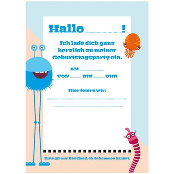 Cartes d'invitation anniversaire pour enfants (allemand) Monstercrew 3