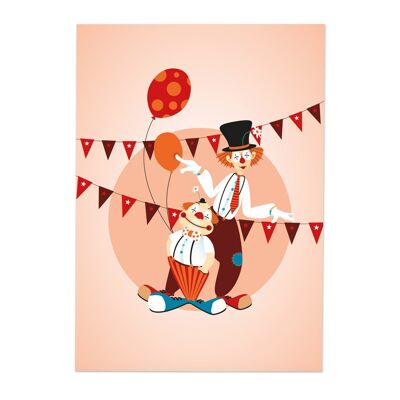 A4 picture circus clowns for the nursery