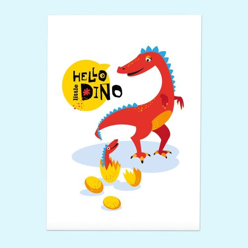A4 Bild Dino für das Kinderzimmer
