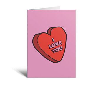 Je t'aime coeur carte de Saint Valentin