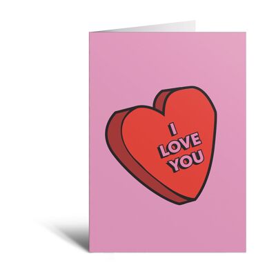 Je t'aime coeur carte de Saint Valentin