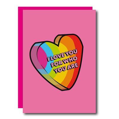 Te amo por lo que eres tarjeta del día de San Valentín