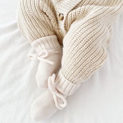 Merino wool booties off white