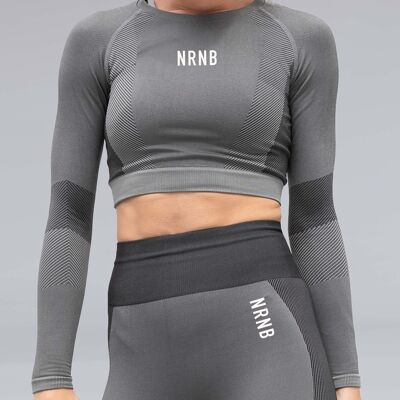 Contrast seamless panelled long sleeve top