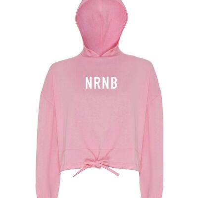 STATEMENT CROPPED OVERSIZE HOODIE    Pink | White