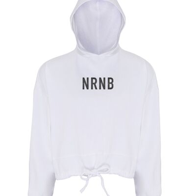 STATEMENT CROPPED OVERSIZE HOODIE    White | Shadow