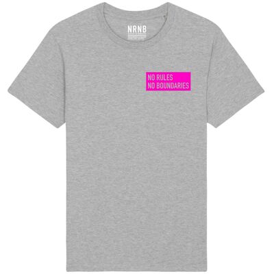 MANLY TEE    Heather Grey | Fluro Pink