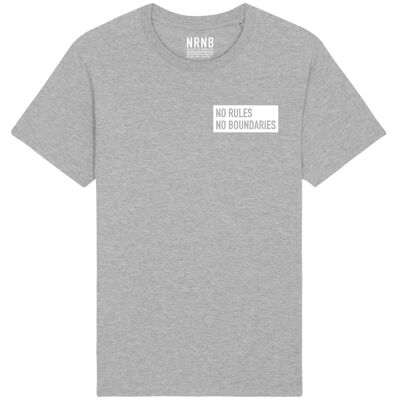 MANLY TEE    Heather Grey | White