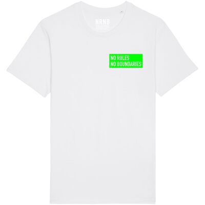 MANLY TEE    White | Fluro Green