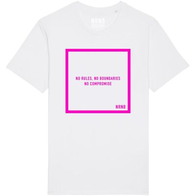 COOGEE TEE    White | Fluro Pink