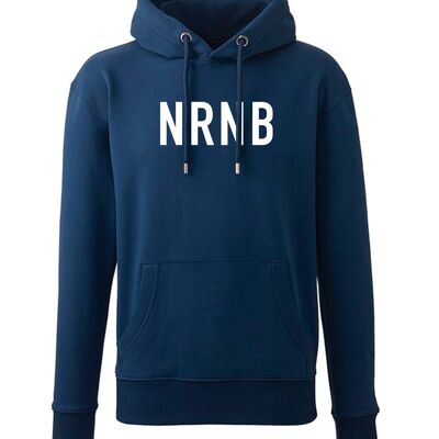 UNISEX STATEMENT HOODIE    Navy | White