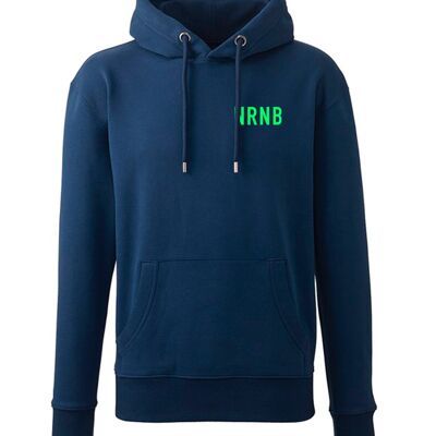 UNISEX SIGNATURE HOODIE    Navy | Fluro Green