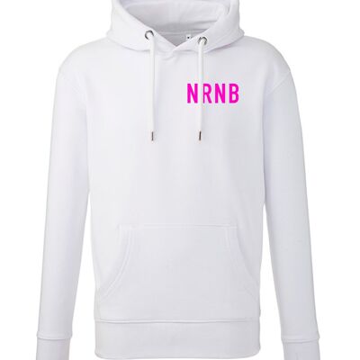 UNISEX STEALTH HOODIE    White | Fluro Pink