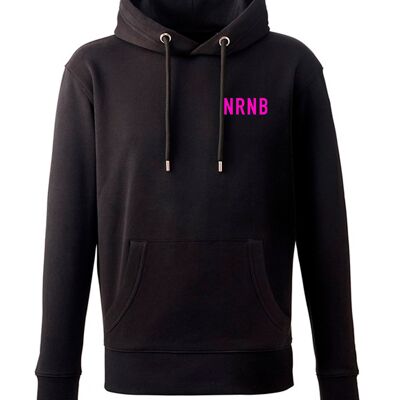 UNISEX SIGNATURE HOODIE    Black | Fluro Pink