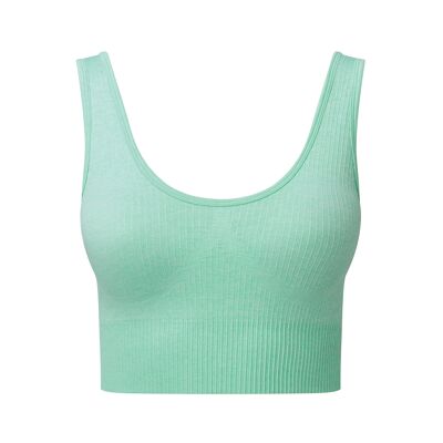 SEAMLESS RIBBED SPORTS BRA    Peppermint