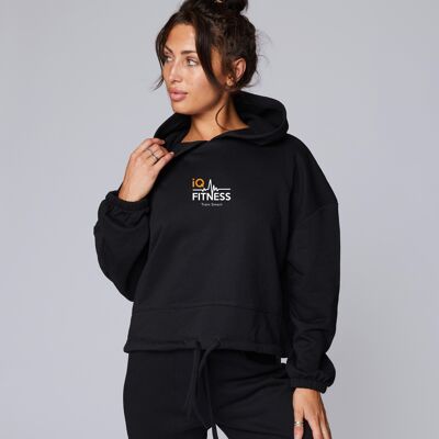 IQF CROPPED OVERSIZE HOODIE black