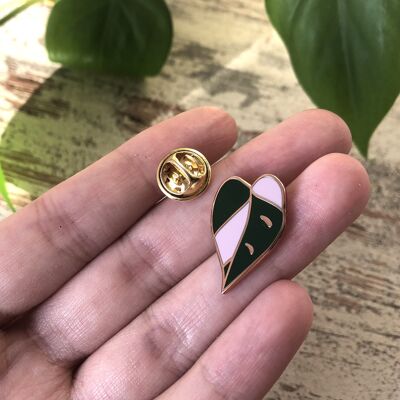 Pin - Philodendron Pink Princess, pin, brooch, leaf