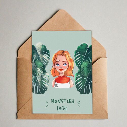 Postkarte / A6 Print -  Monstera Love