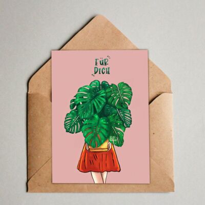 Postcard / A6 Print - Monstera deliciosa For you