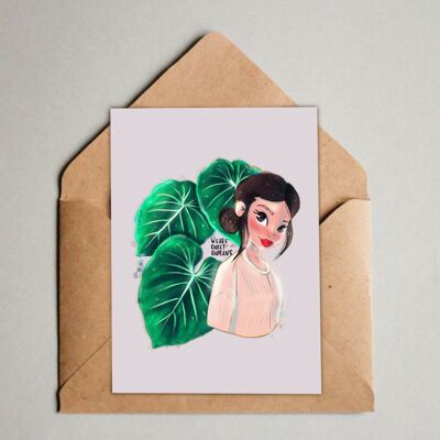 Postcard / A6 Print - Philodendron Gloriosum Girl