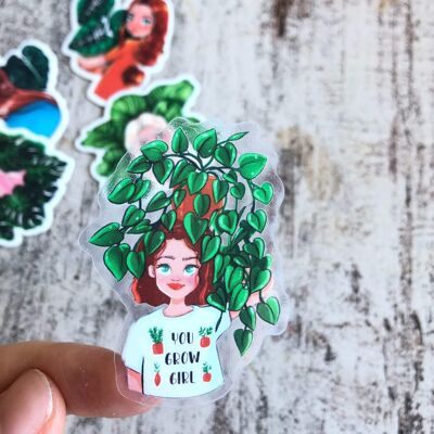 Sticker - You grow girl transparent - Petit brillant