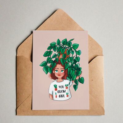 Postcard / A6 Print - You Grow Girl
