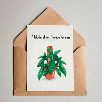 Postal / Impresión A6 - Philodendron Florida Green