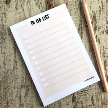 To Do List couleurs pastel - A6 50 feuilles - To Do List rose pastel 3