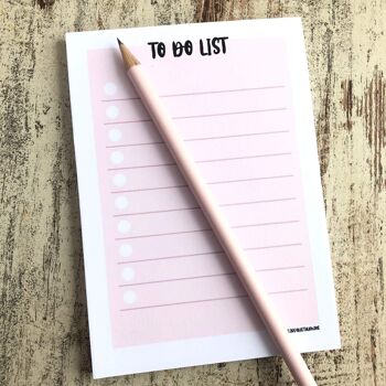 To Do List couleurs pastel - A6 50 feuilles - To Do List rose pastel 4