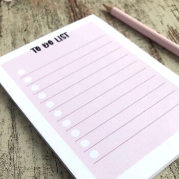 To Do List couleurs pastel - A6 50 feuilles - To Do List rose pastel 5