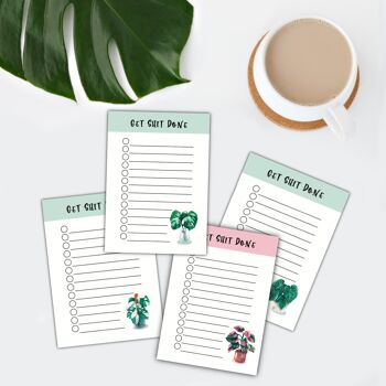 Get Shit Done - To Do List - A7 25 feuilles - Philodendron Pink Princess 2