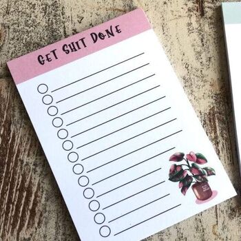 Get Shit Done - To Do List - A7 25 feuilles - Philodendron Pink Princess 4