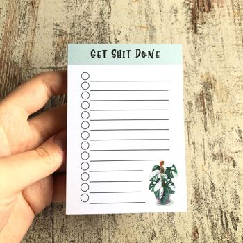 Get Shit Done - To Do List - A7 25 feuilles - Philodendron Pink Princess 8