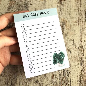 Get Shit Done - To Do List - A7 25 feuilles - Philodendron Pink Princess 9