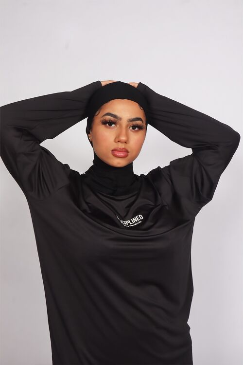 Effortless Black- Breathable Sports Hijab