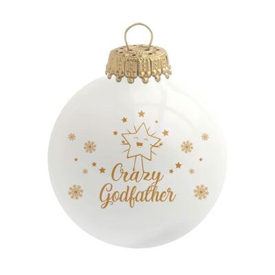 Crazy Godfather Christmas bauble - glass