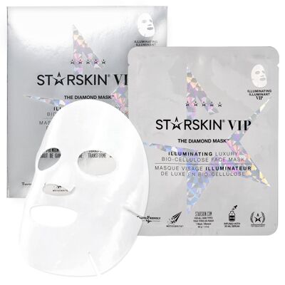VIP The Diamond Mask ™ Mascarilla facial iluminadora de biocelulosa