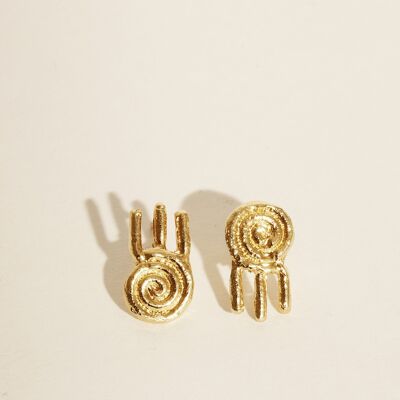 LUCKY CHARM STUDS Silver Gold-plated