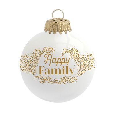 Pallina di Natale in famiglia felice